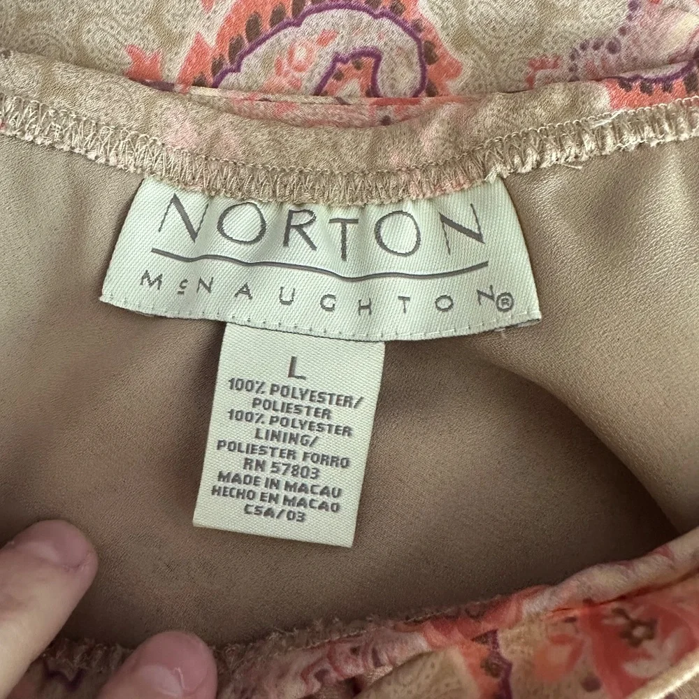 Norton McNaughton Beige And Pink Boho Fairy Y2K Style Midi Skirt Sz‎ Medium